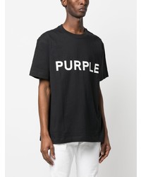 T-shirt à col rond imprimé noir purple brand