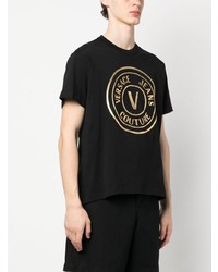 T-shirt à col rond imprimé noir VERSACE JEANS COUTURE