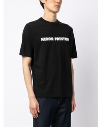 T-shirt à col rond imprimé noir Heron Preston