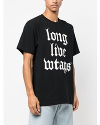 T-shirt à col rond imprimé noir WTAPS