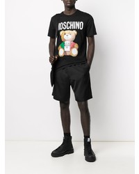 T-shirt à col rond imprimé noir Moschino