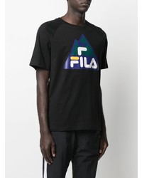 T-shirt à col rond imprimé noir Fila