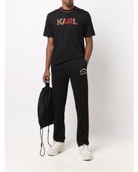 T-shirt à col rond imprimé noir Karl Lagerfeld