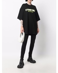 T-shirt à col rond imprimé noir Vetements