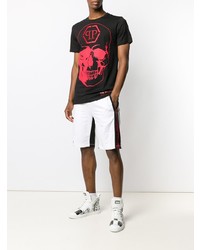 T-shirt à col rond imprimé noir Philipp Plein