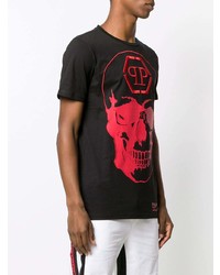 T-shirt à col rond imprimé noir Philipp Plein