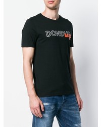 T-shirt à col rond imprimé noir Dondup