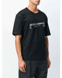 T-shirt à col rond imprimé noir Dolce & Gabbana