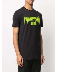 T-shirt à col rond imprimé noir Philipp Plein