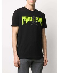 T-shirt à col rond imprimé noir Philipp Plein