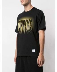 T-shirt à col rond imprimé noir Supreme