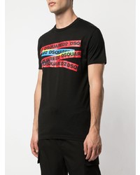 T-shirt à col rond imprimé noir DSQUARED2