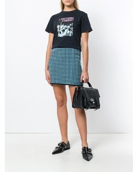 T-shirt à col rond imprimé noir Alexa Chung