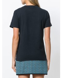 T-shirt à col rond imprimé noir Alexa Chung