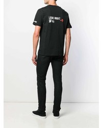 T-shirt à col rond imprimé noir Les Hommes Urban
