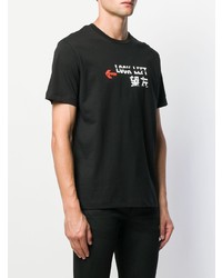 T-shirt à col rond imprimé noir Les Hommes Urban