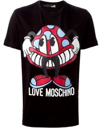 T-shirt à col rond imprimé noir Love Moschino