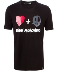 T-shirt à col rond imprimé noir Love Moschino