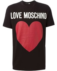 T-shirt à col rond imprimé noir Love Moschino