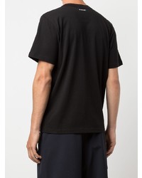 T-shirt à col rond imprimé noir Sacai