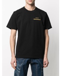 T-shirt à col rond imprimé noir Sacai