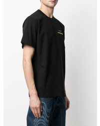 T-shirt à col rond imprimé noir Sacai