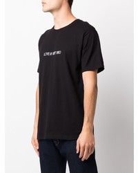 T-shirt à col rond imprimé noir Stussy