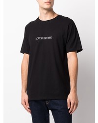 T-shirt à col rond imprimé noir Stussy