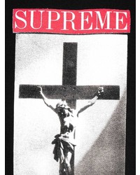 T-shirt à col rond imprimé noir Supreme