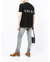 T-shirt à col rond imprimé noir Amiri