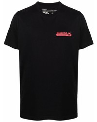 T-shirt à col rond imprimé noir Maharishi
