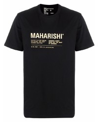 T-shirt à col rond imprimé noir Maharishi