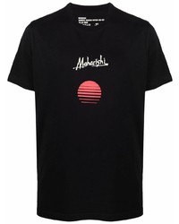 T-shirt à col rond imprimé noir Maharishi