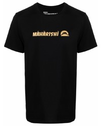 T-shirt à col rond imprimé noir Maharishi