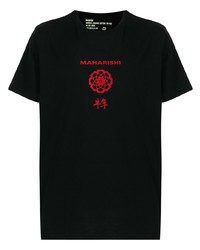 T-shirt à col rond imprimé noir Maharishi