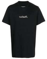 T-shirt à col rond imprimé noir Maharishi