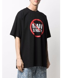 T-shirt à col rond imprimé noir Vetements