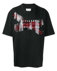 T-shirt à col rond imprimé noir Maison Margiela