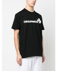 T-shirt à col rond imprimé noir DSQUARED2