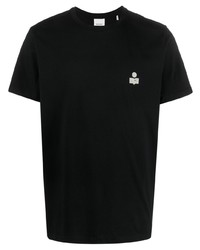T-shirt à col rond imprimé noir MARANT