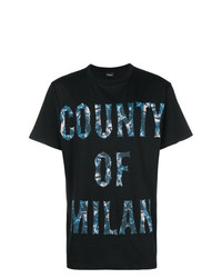 T-shirt à col rond imprimé noir Marcelo Burlon County of Milan