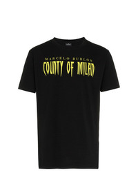 T-shirt à col rond imprimé noir Marcelo Burlon County of Milan