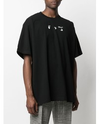 T-shirt à col rond imprimé noir Off-White