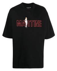 T-shirt à col rond imprimé noir Martine Rose