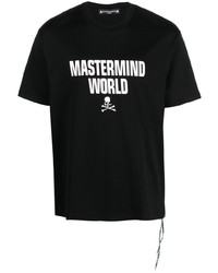 T-shirt à col rond imprimé noir Mastermind Japan