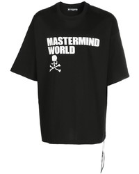 T-shirt à col rond imprimé noir Mastermind Japan