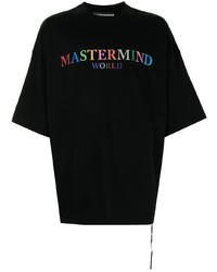 T-shirt à col rond imprimé noir Mastermind World