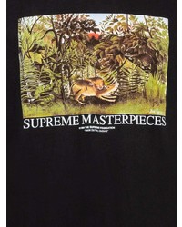 T-shirt à col rond imprimé noir Supreme