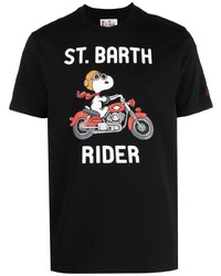 T-shirt à col rond imprimé noir MC2 Saint Barth