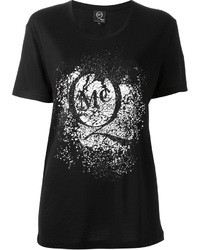 T-shirt à col rond imprimé noir McQ by Alexander McQueen